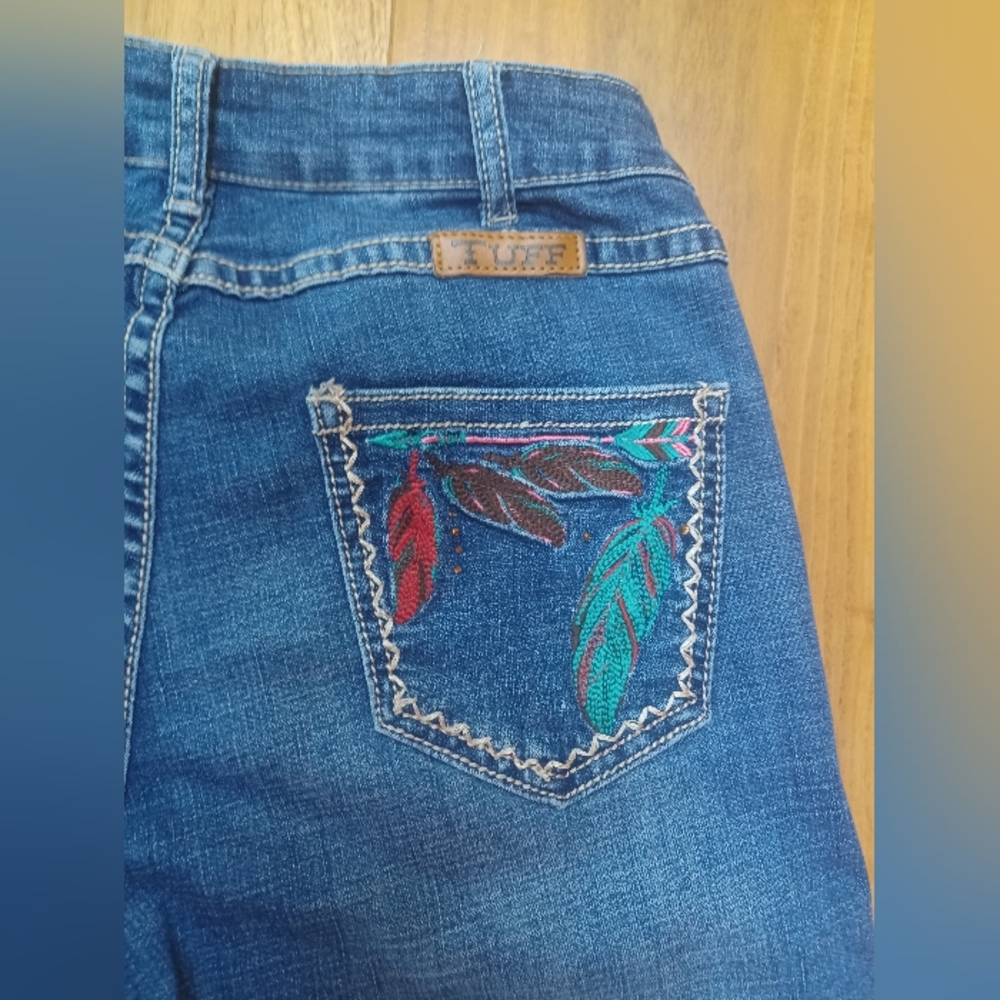 💘🪶💜🪶🩵Cowgirl Tuff Follow Your Dreams Bootcut Natural Waist Jeans 27x35